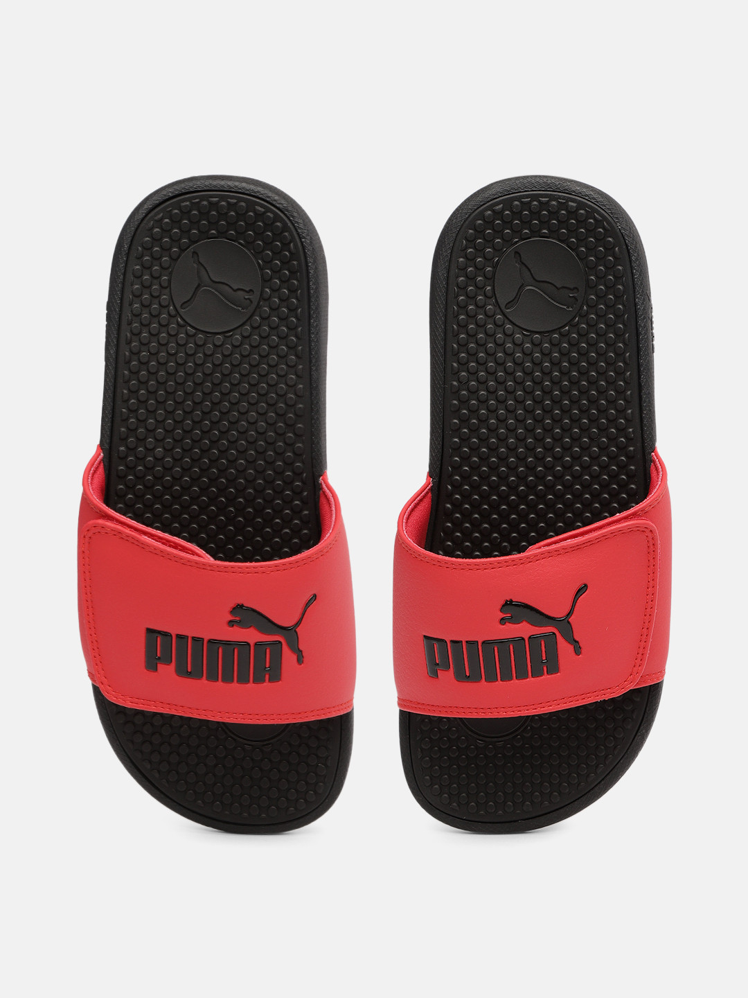 

Puma Kids Red & Black Solid Sliders