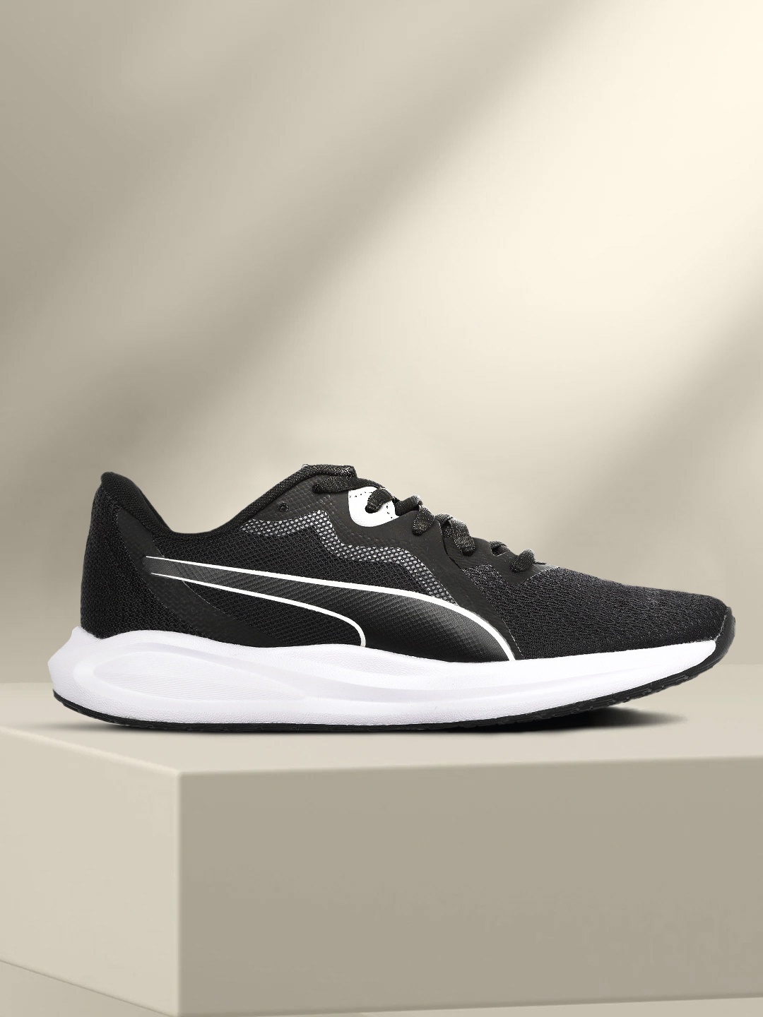 

Puma Unisex Kids Black Solid Twitch Runner SoftFoam+ Regular Running Shoes