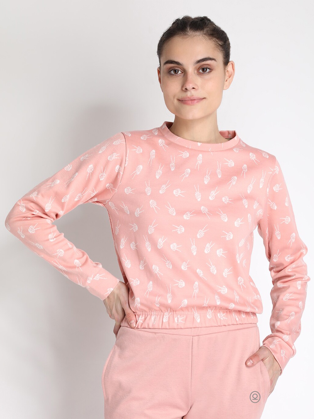 

CHKOKKO Peach-Coloured Print Top