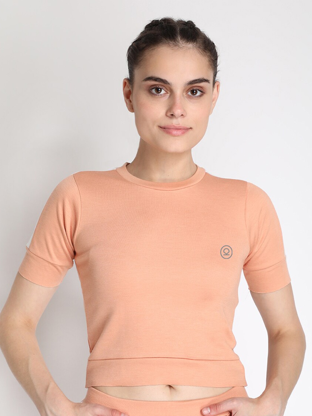 

CHKOKKO Orange Regular Crop Top