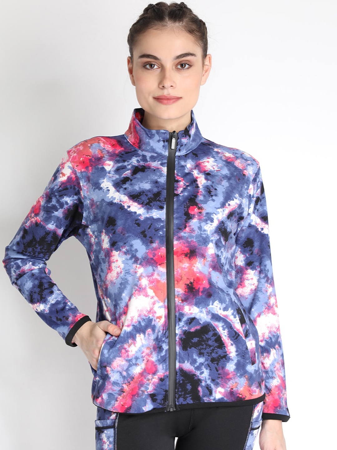 

CHKOKKO Woman Blue Lightweight Sporty Jacket