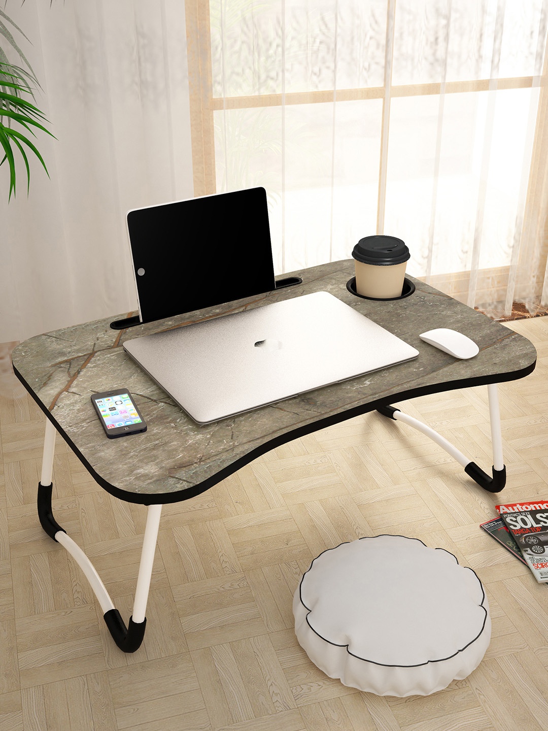 

Story@home Brown Matte Wooden Texture Foldable Multi-Purpose Laptop Cum Study Table