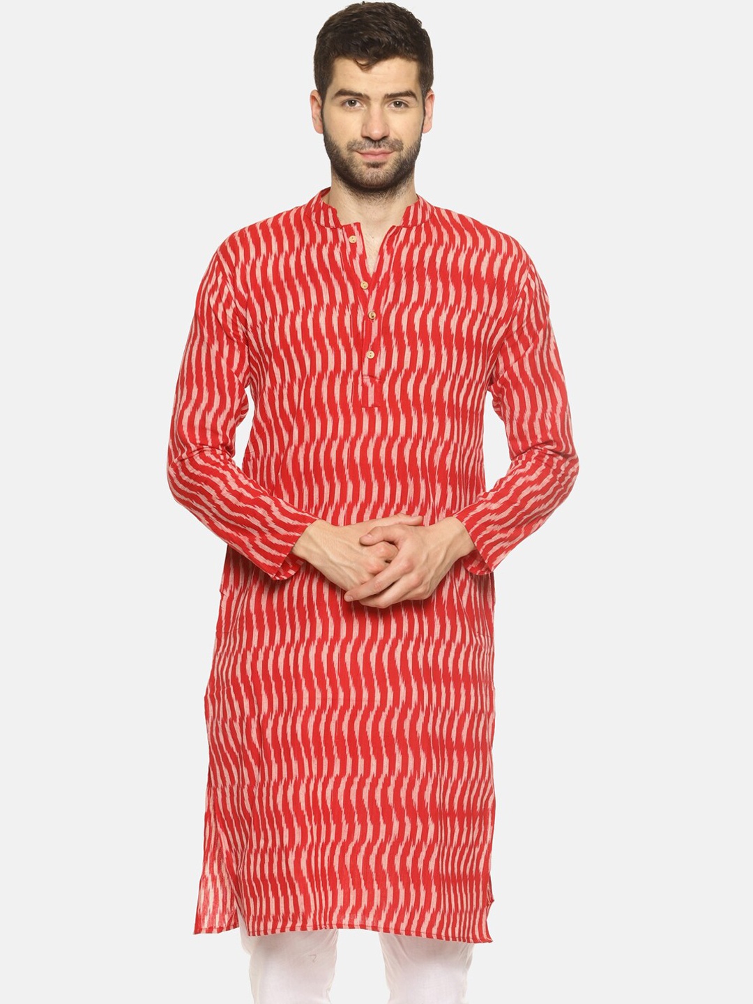 

PAROKSH Men Red Printed Kurta