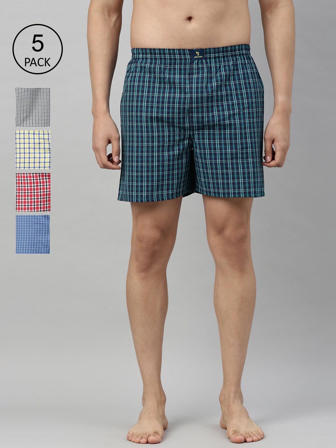 

Joven Men Pack Of 5 Assorted Pure Cotton Boxers JB5CV01