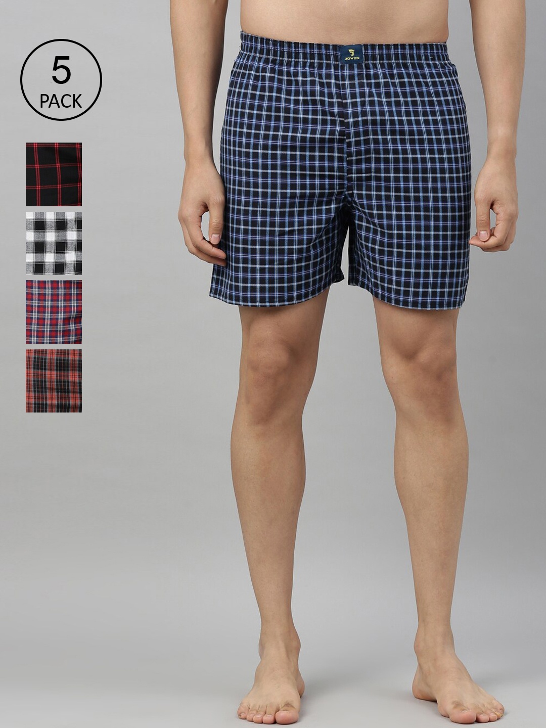 

Joven Men Pack Of 5 Assorted Pure Cotton Boxers JB5CV04