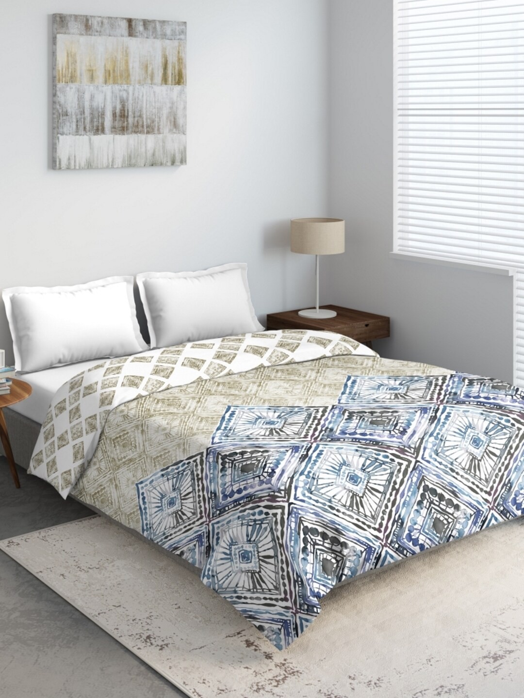 

DDecor Blue & Green Geometric Mild Winter 210 GSM Double Bed Comforter