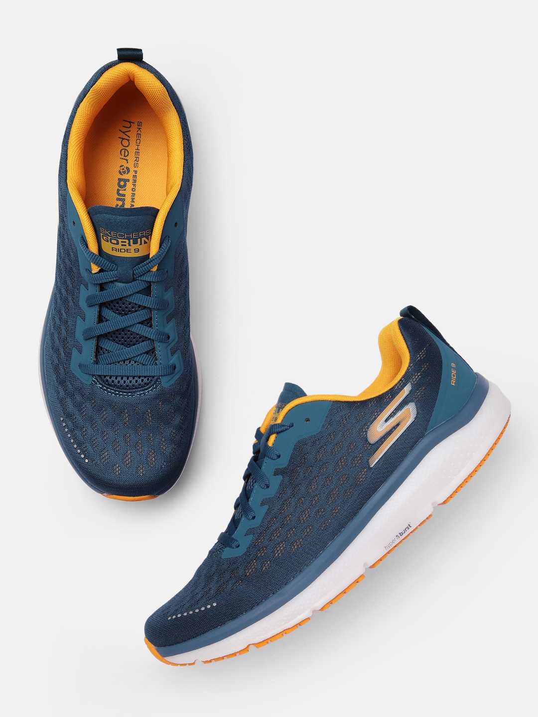 

Skechers Men Teal Blue GO RUN RIDE 9 Running Shoes