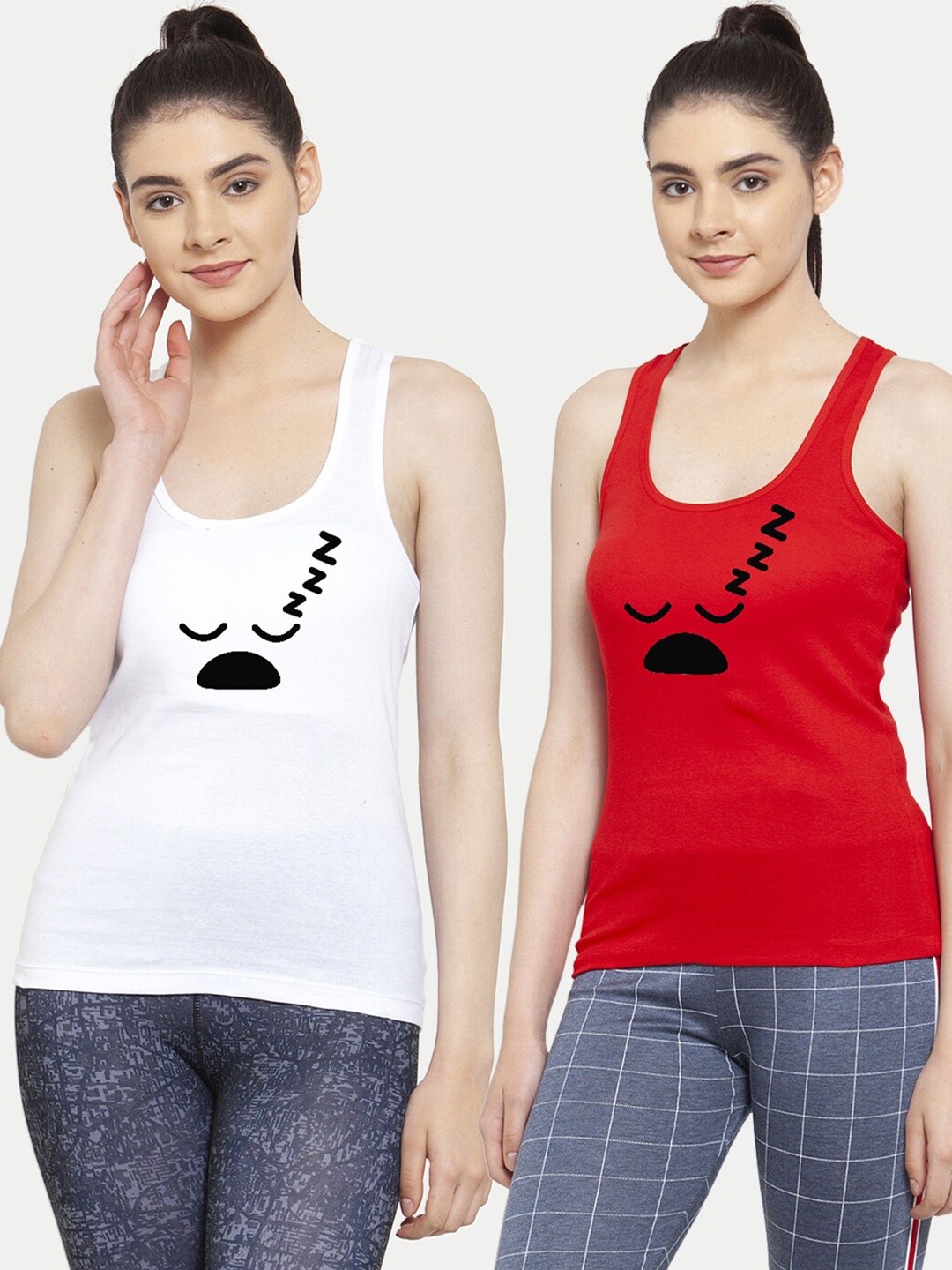 

Friskers Women Pack Of 2 Tank Tops, White