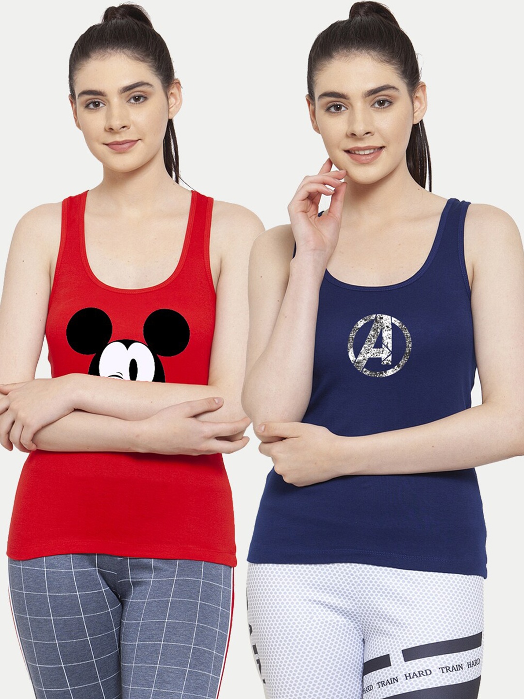 

Friskers Woman Pack of 2 Red & Blue Tank Top
