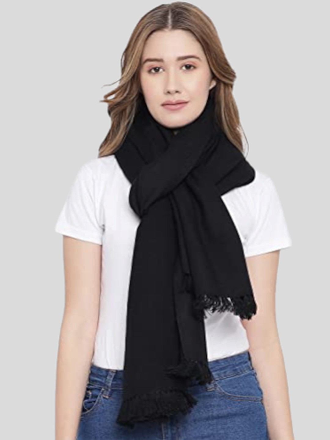 

Vastraa Fusion Women Woolen Woven Black Shawl