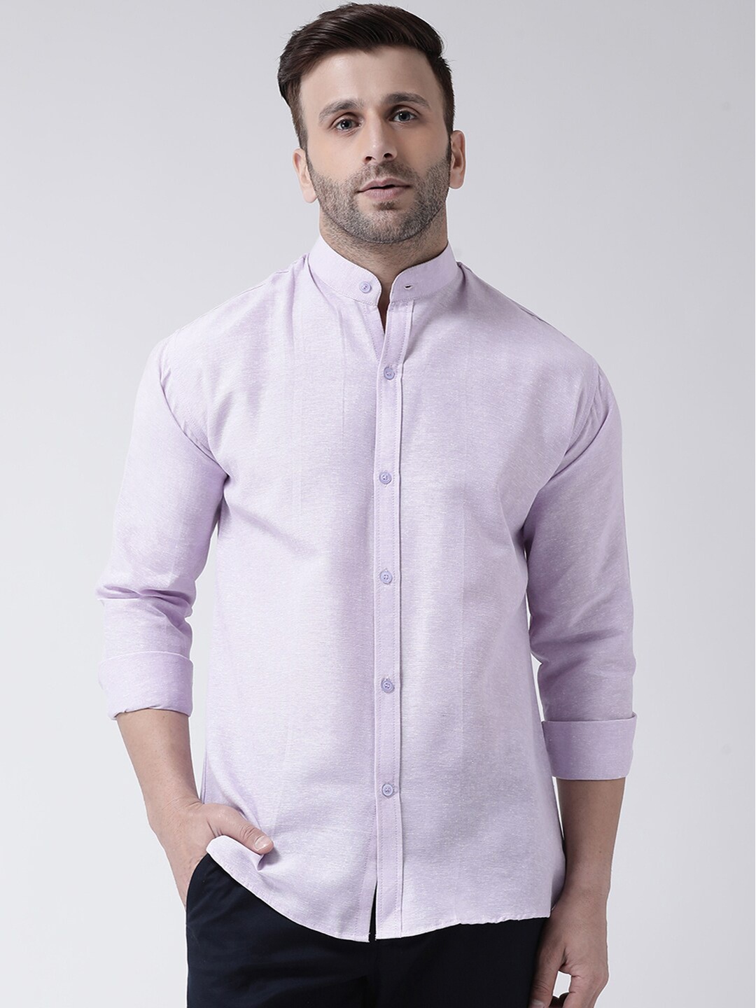 

KHADIO Men Purple Casual Cotton Shirt