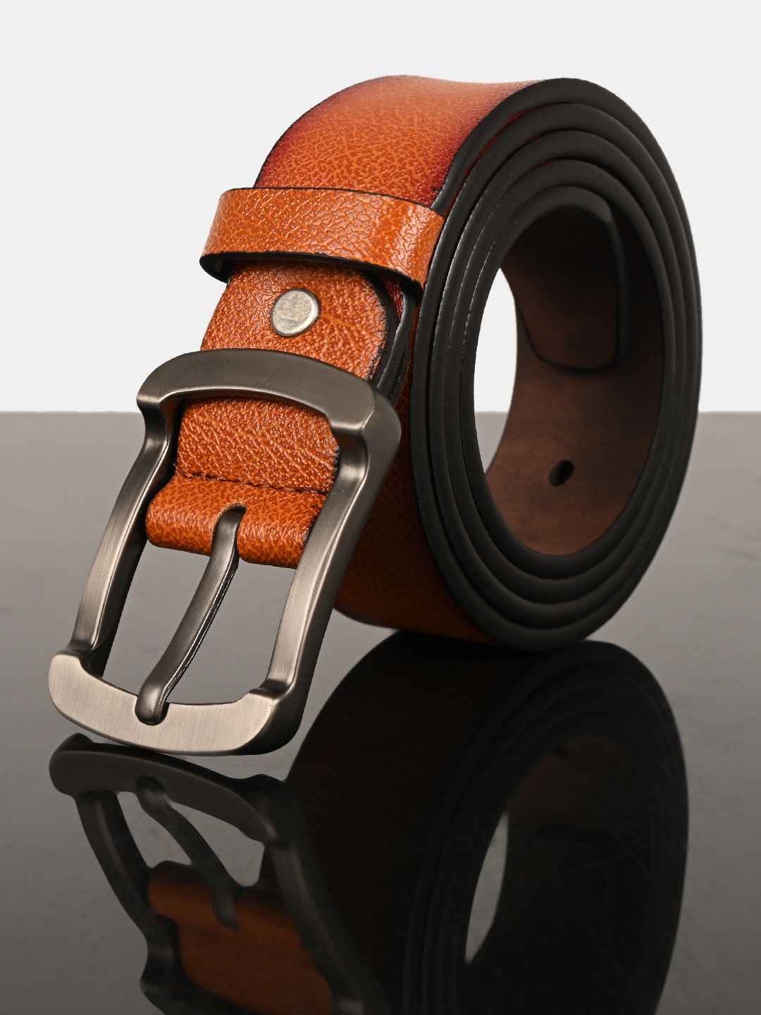 

BuckleUp Men Tan Textured Formal Belt