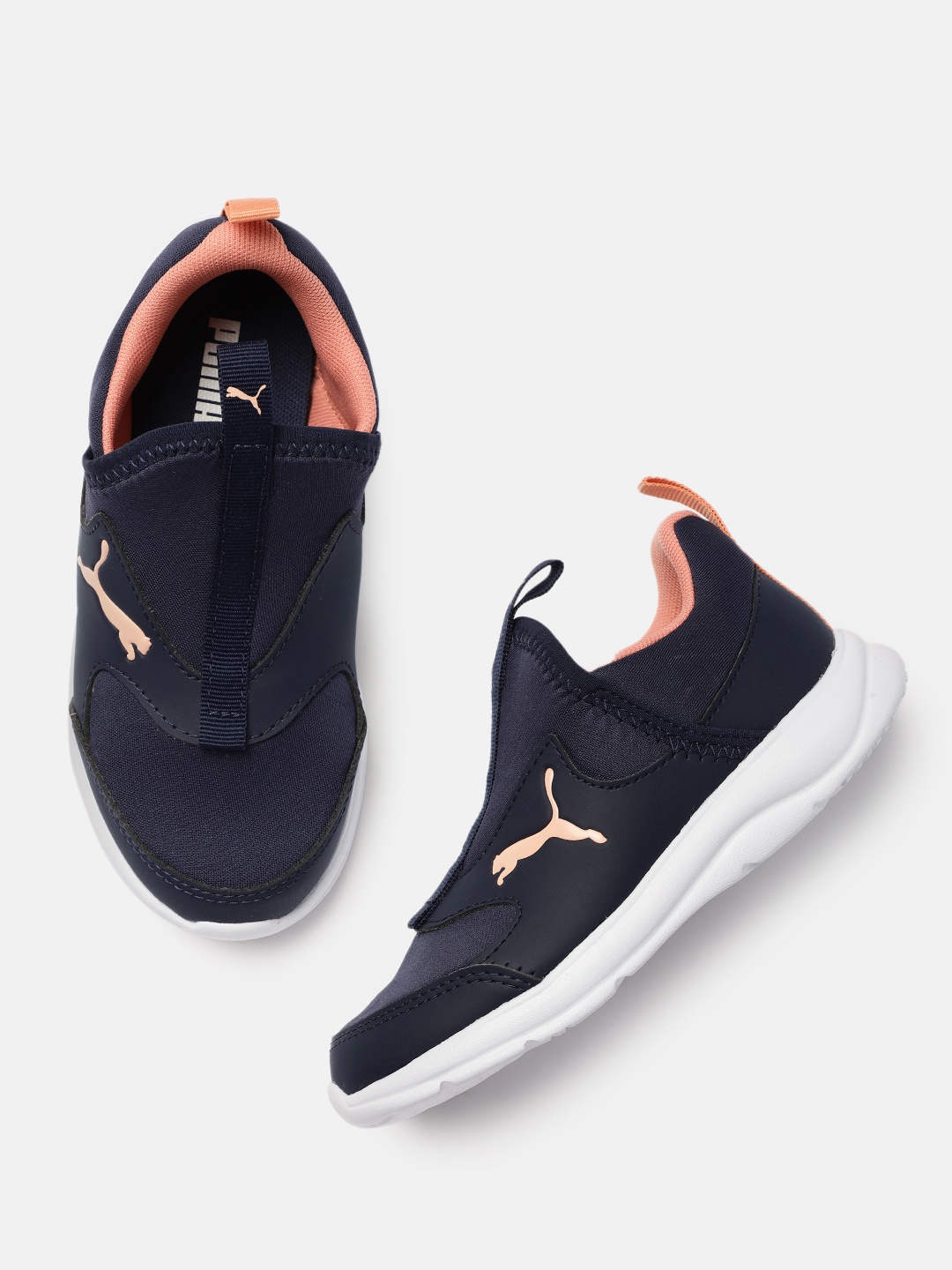 

PUMA Kids Navy Blue Fun Racer Slip-On Shoes