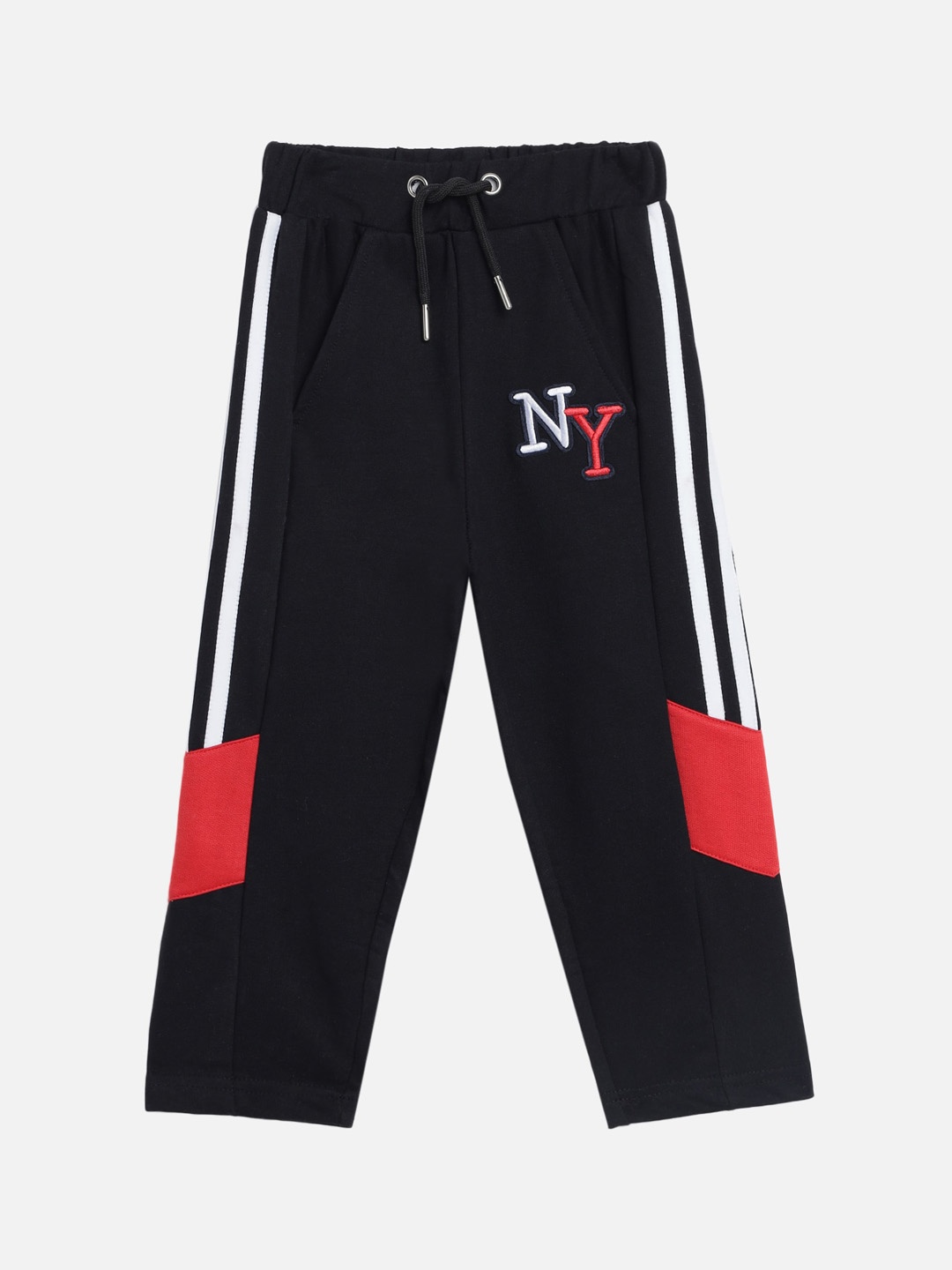 

Lazy Shark Boys Black & Red Printed Cotton Track Pants