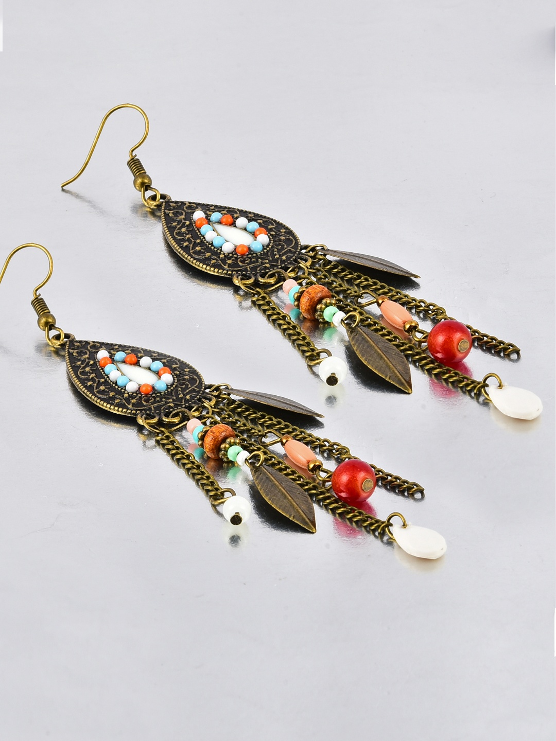 

Yellow Chimes Gold-Toned Bohemian Dangle Earrings