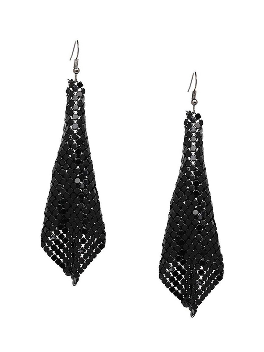 

Yellow Chimes Black Contemporary Drop Earrings