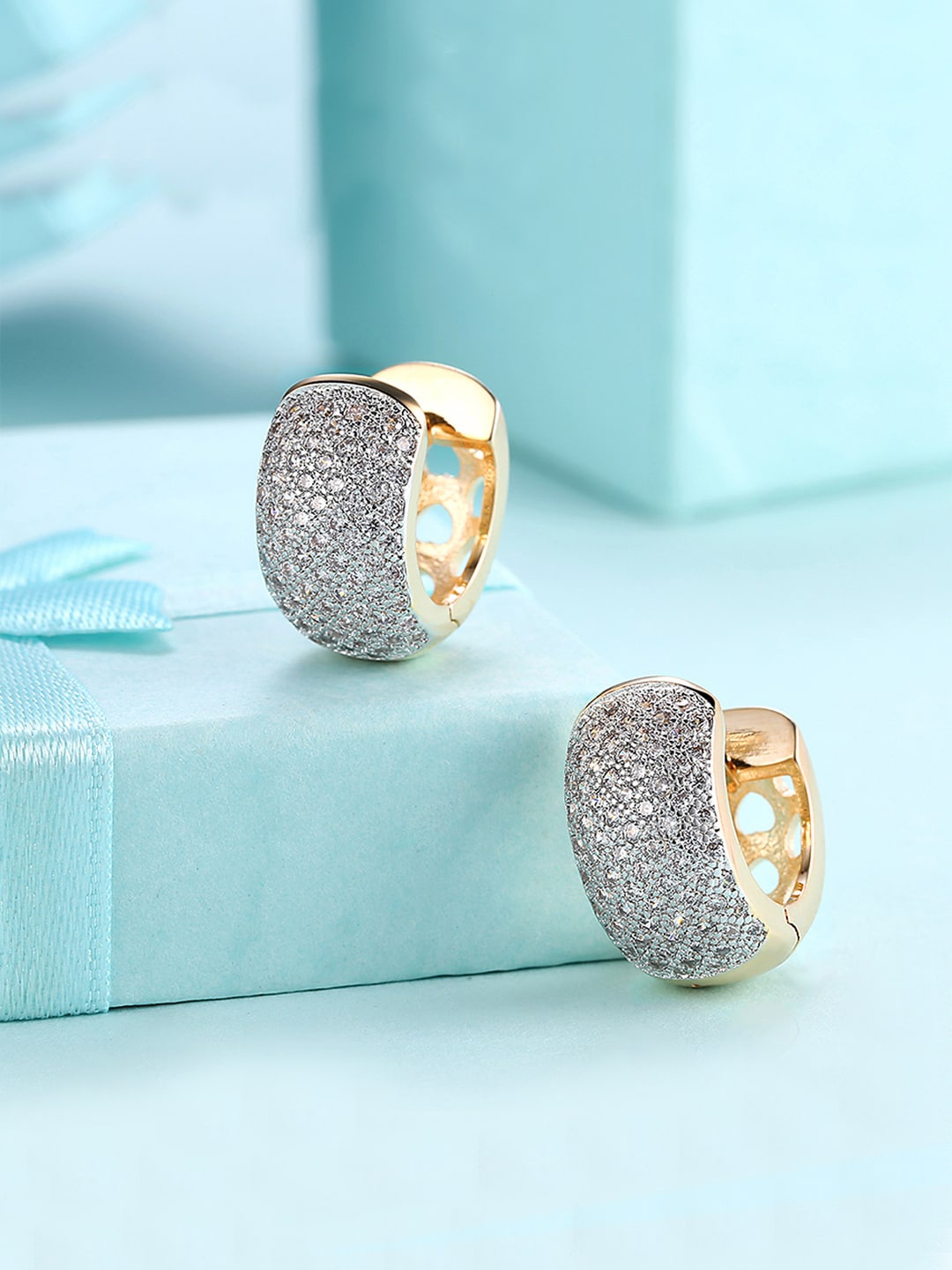 

Yellow Chimes Gold-Toned Classic Hoop Earrings