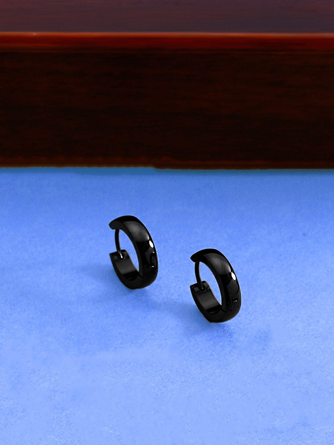 

Yellow Chimes Black Contemporary Hoop Earrings