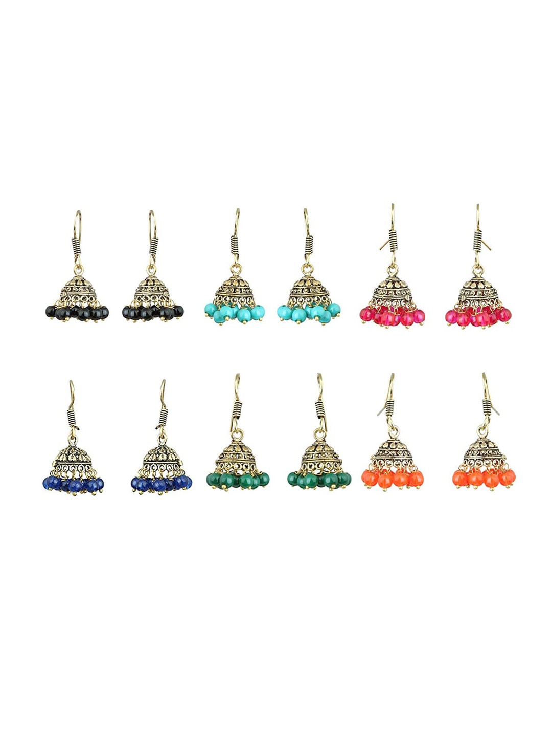 

Yellow Chimes Gold-Toned Contemporary Jhumkas Earrings