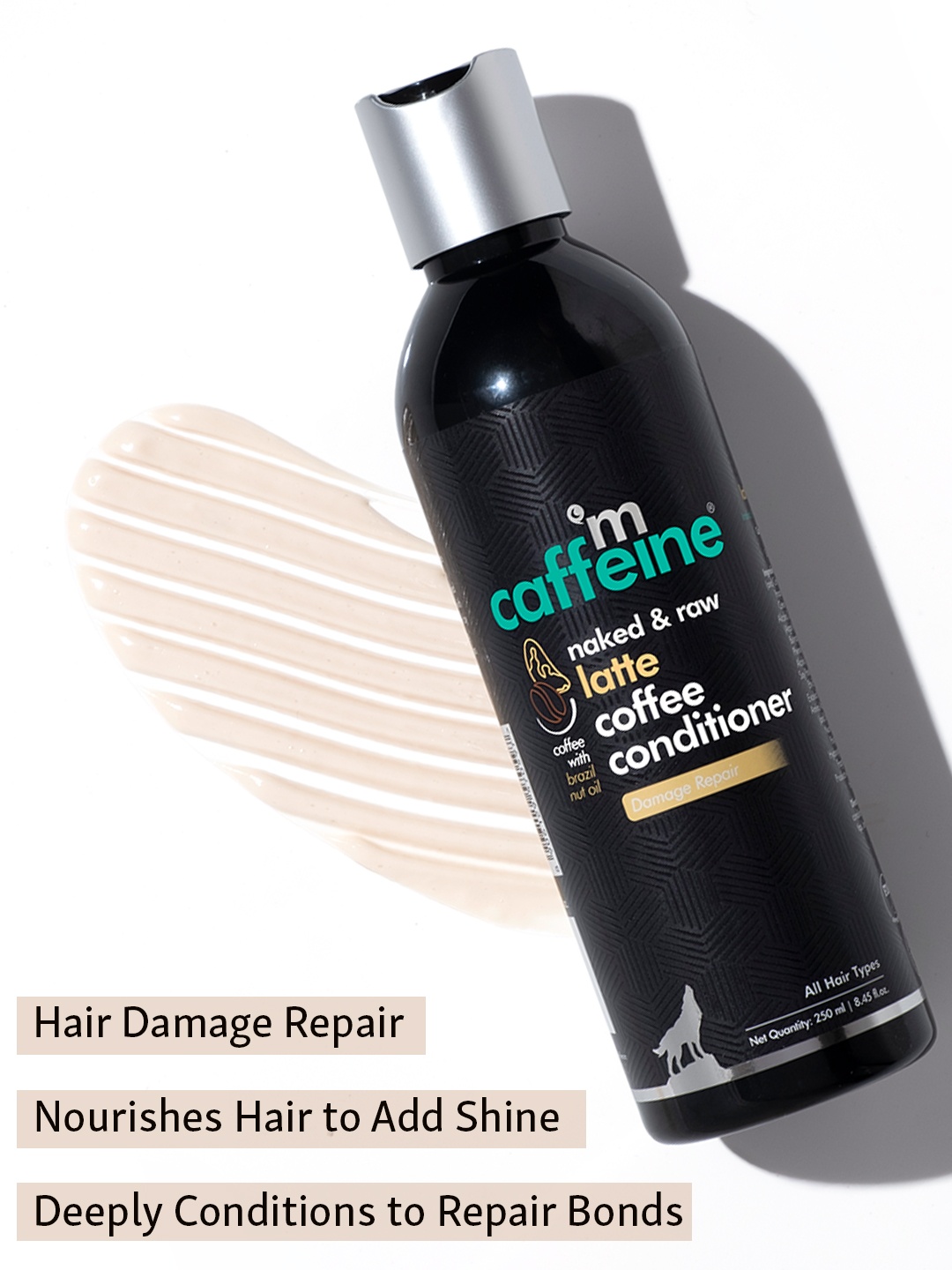 

MCaffeine Latte Coffee Conditioner for Damage Repair with Coconut Milk & Keratin, Beige