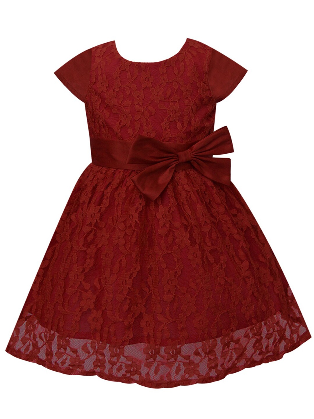 

A T U N Maroon Lace Dress