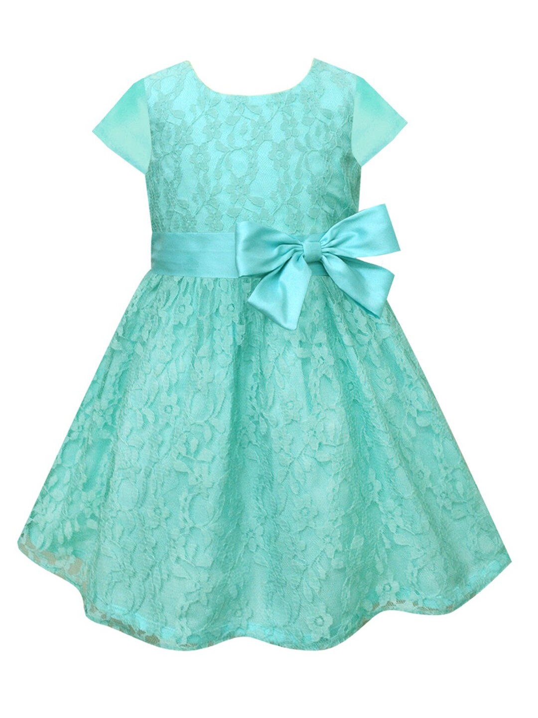 

A.T.U.N. Girls Sea Green Lace Fit and Flare Dress