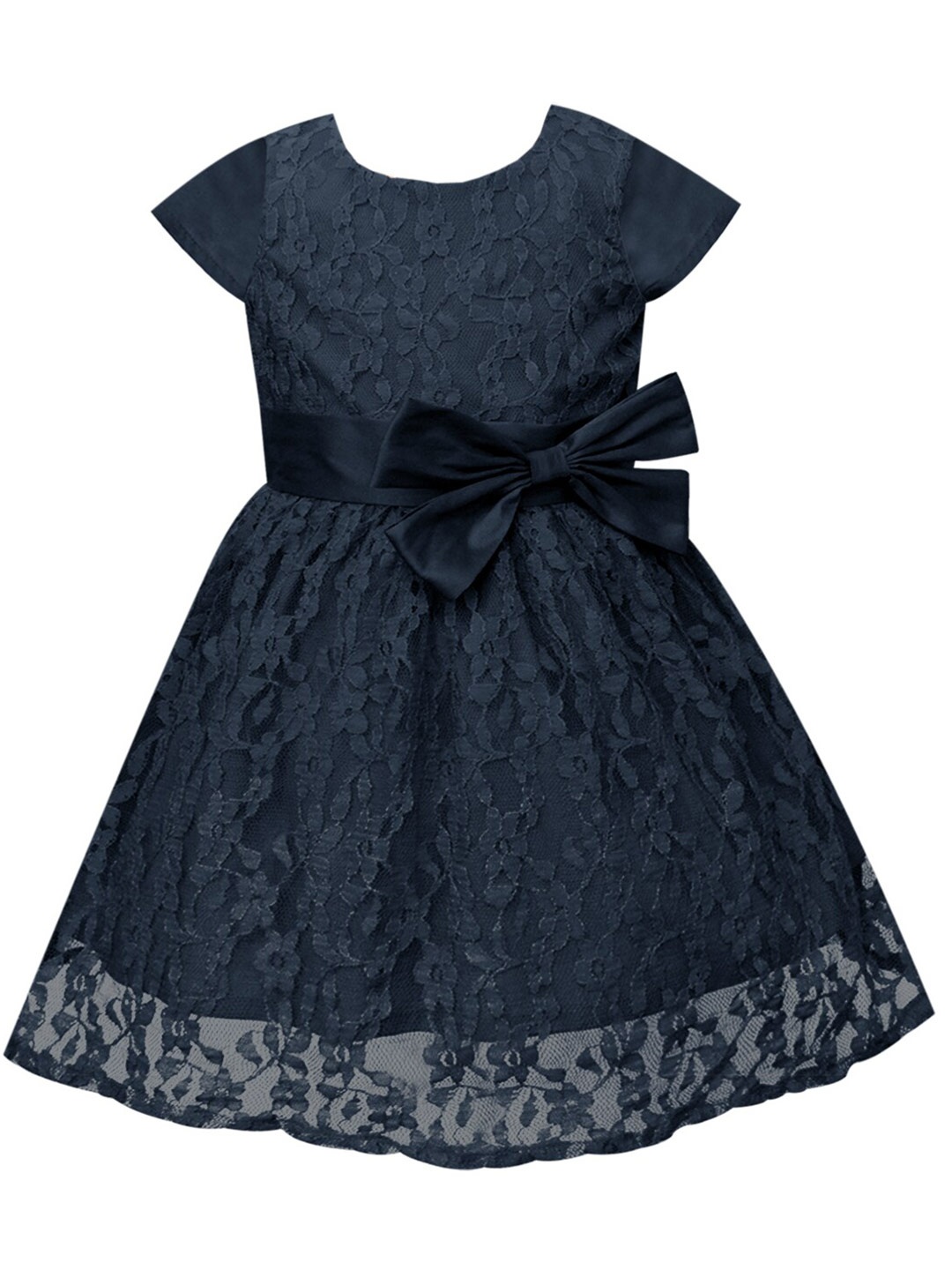 

A.T.U.N. Girls Navy Blue Lace Fit & Flare Dress