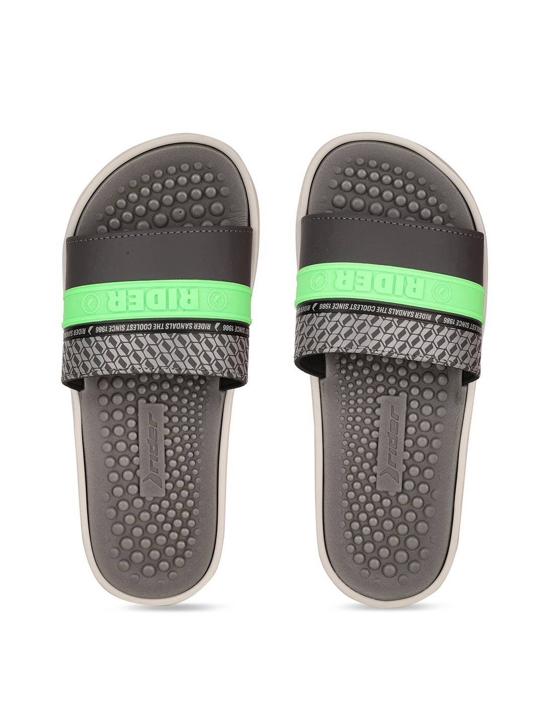 

Rider Men Grey & Fluorescent Green Sliders