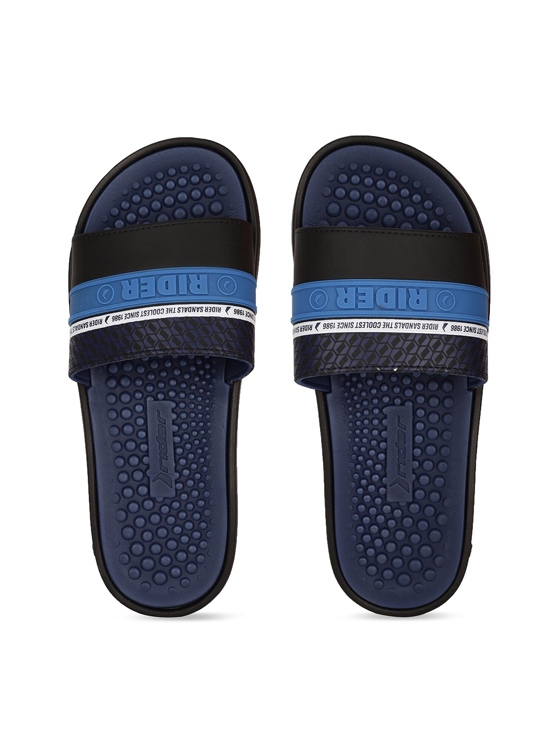 

Rider Men Blue & White Printed Sliders