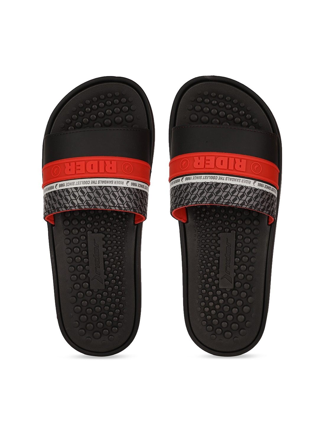 

Rider Men Black & Red Colourblocked Sliders