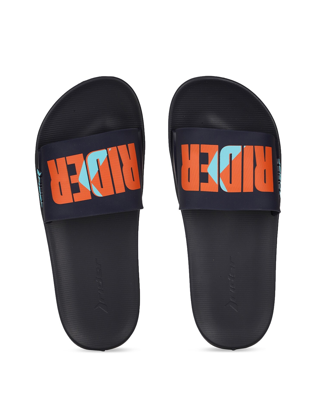 

Rider Men Black & Orange Printed Sliders