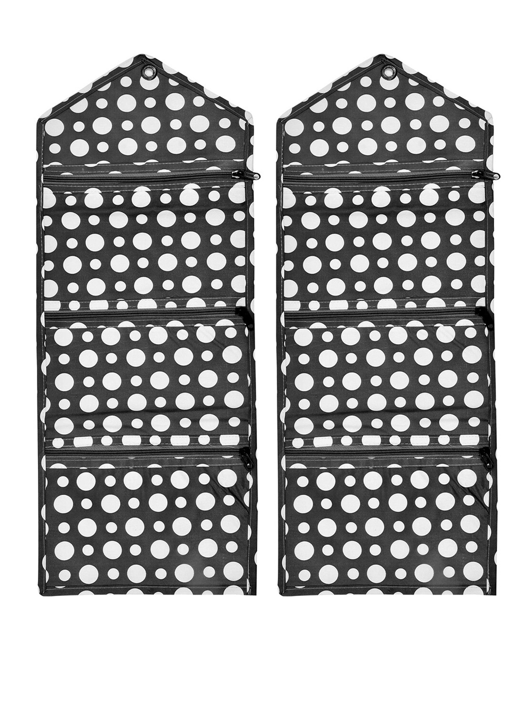

Kuber Industries Set Of 2 Black & White Printed Wall Hanging Magazine Organizers