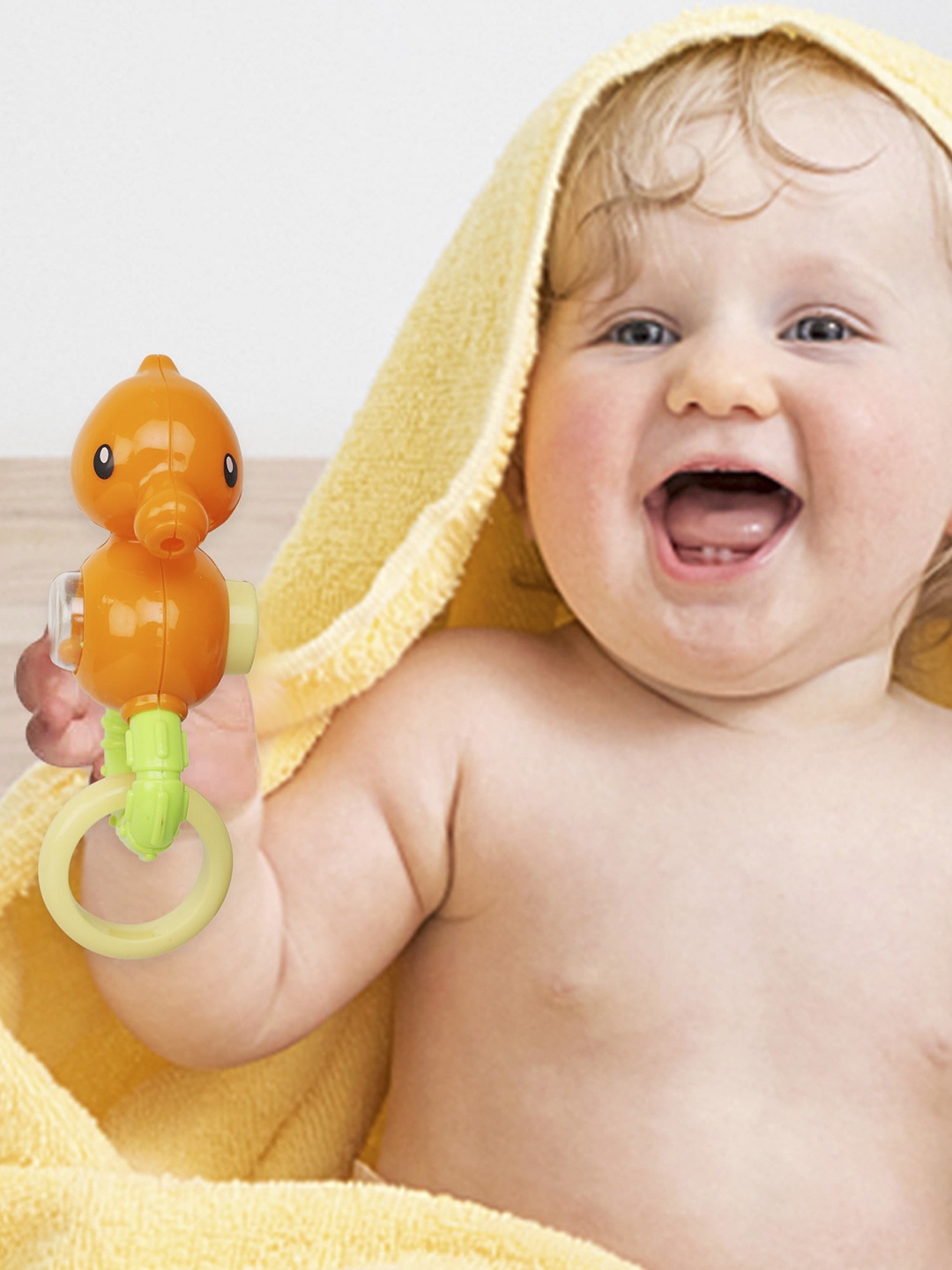 

Baby Moo Infant Kids Orange Seahorse Rattle Toy