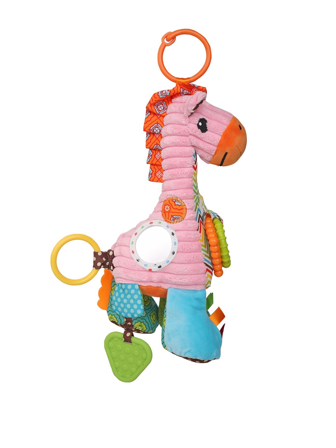 

Baby Moo Infant Kids Pink & Blue Giraffe Pulling Toy With Teether