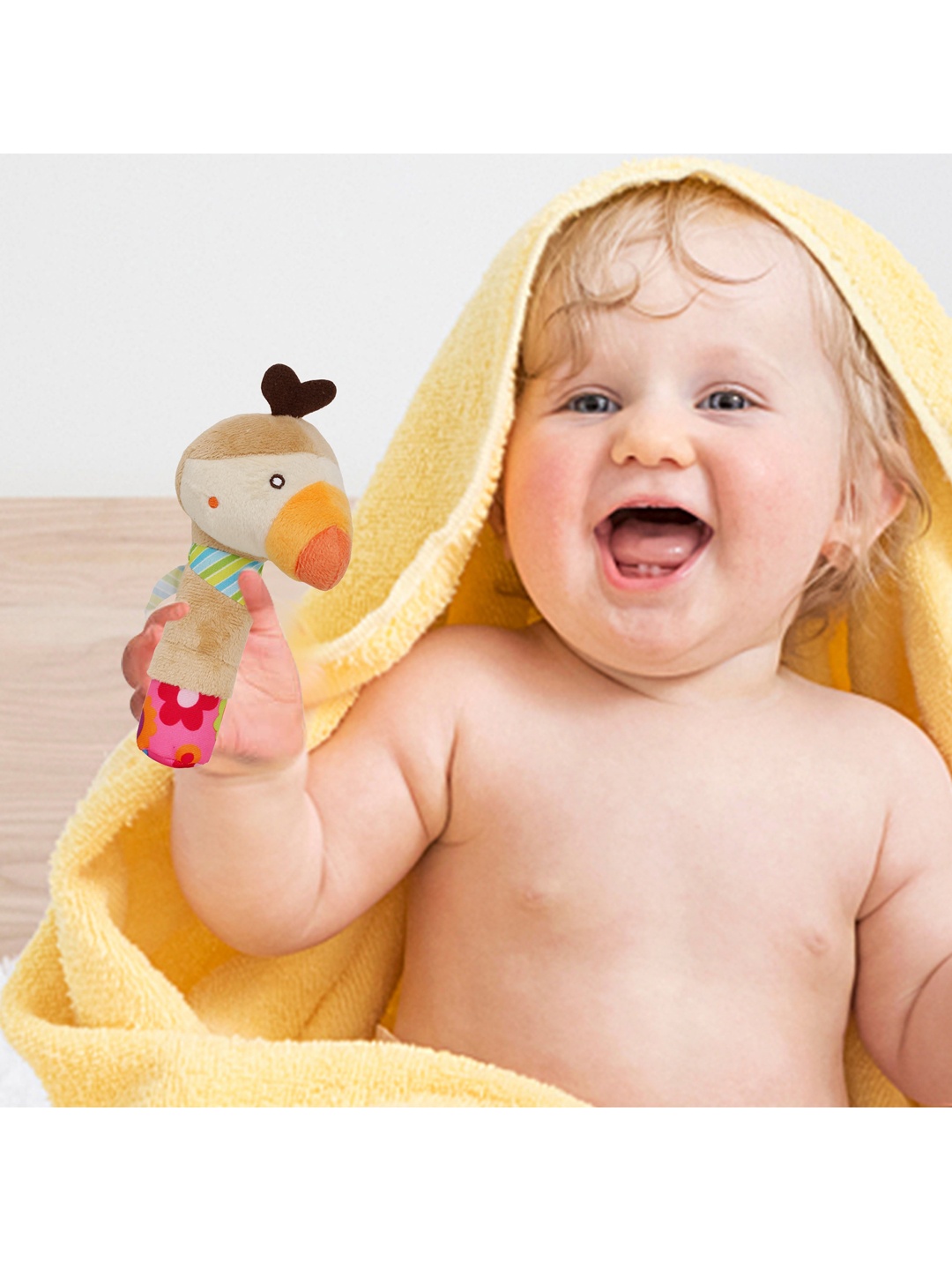 

Baby Moo Infants Cream Coloured Parrot Handheld Rattle Toy