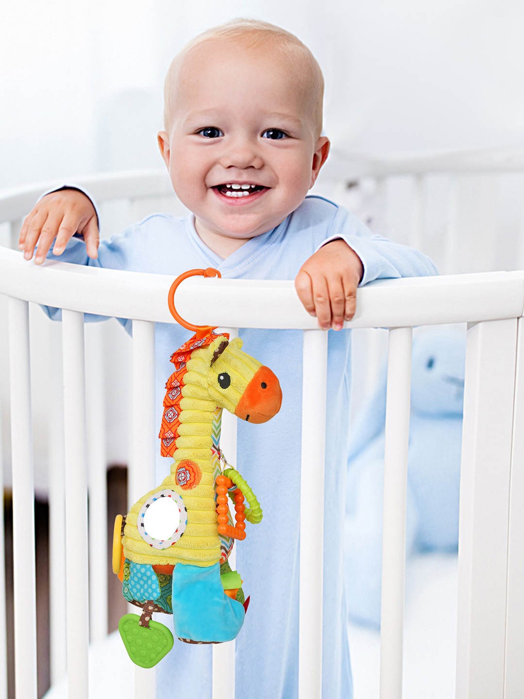 

Baby Moo Giraffe Pulling Toy With Teether, Yellow