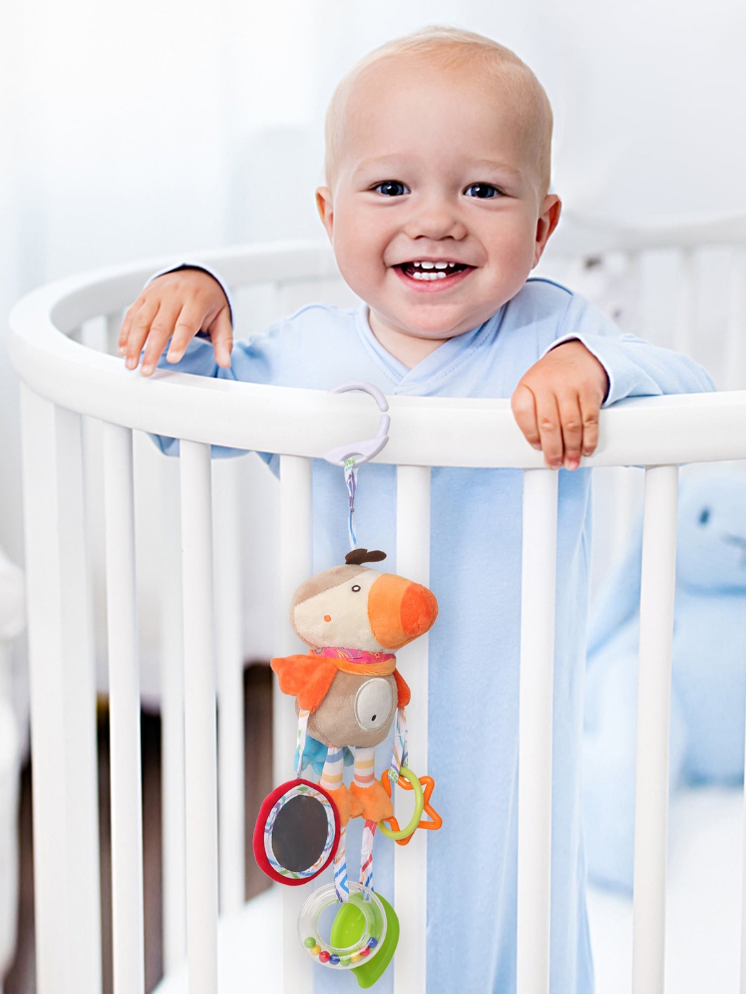 

Baby Moo Infant Kids Multi-Coloured Hanging Toy With Teether