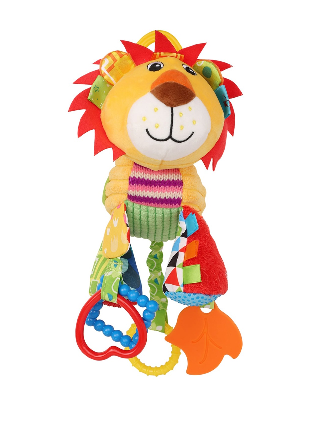 

Baby Moo Kids Yellow Lion Hanging Pulling Toy With Teether