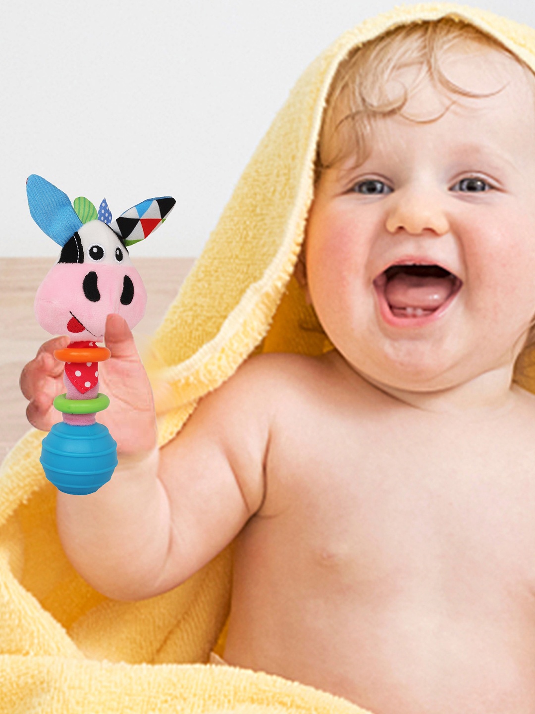 

Baby Moo Kids Pink Cow Handheld Rattle