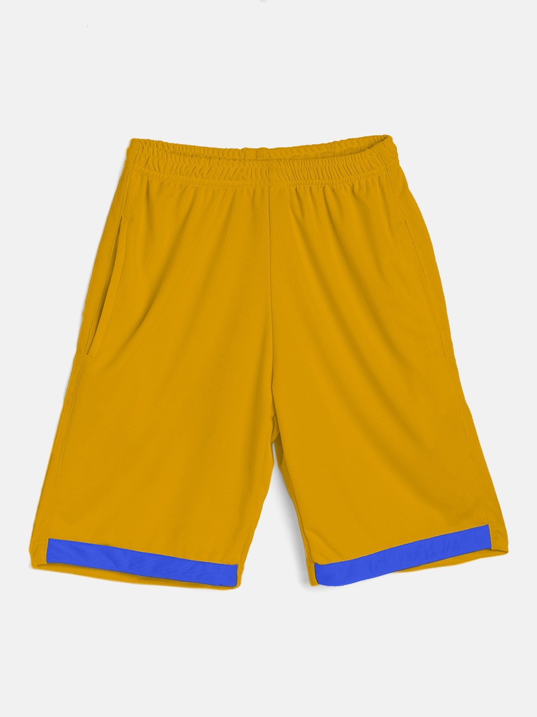 TINY HUG Boys Mustard Yellow High-Rise Shorts