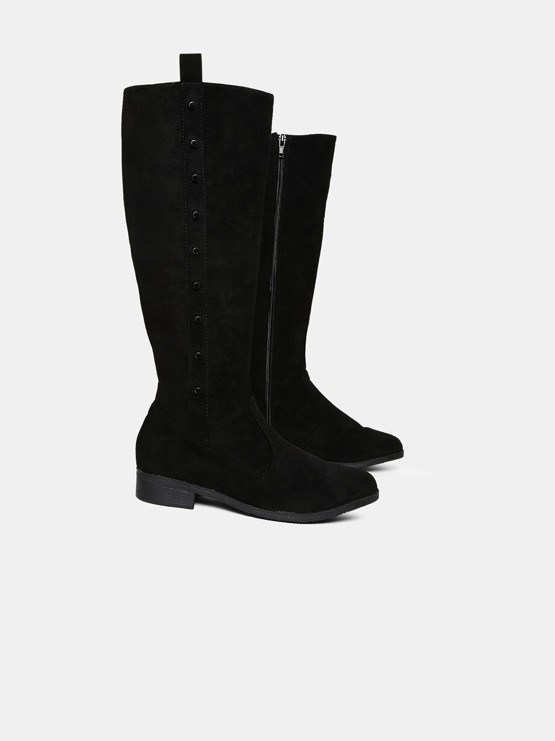 

20Dresses Woman Black Suede High-Top Block Heeled Boots
