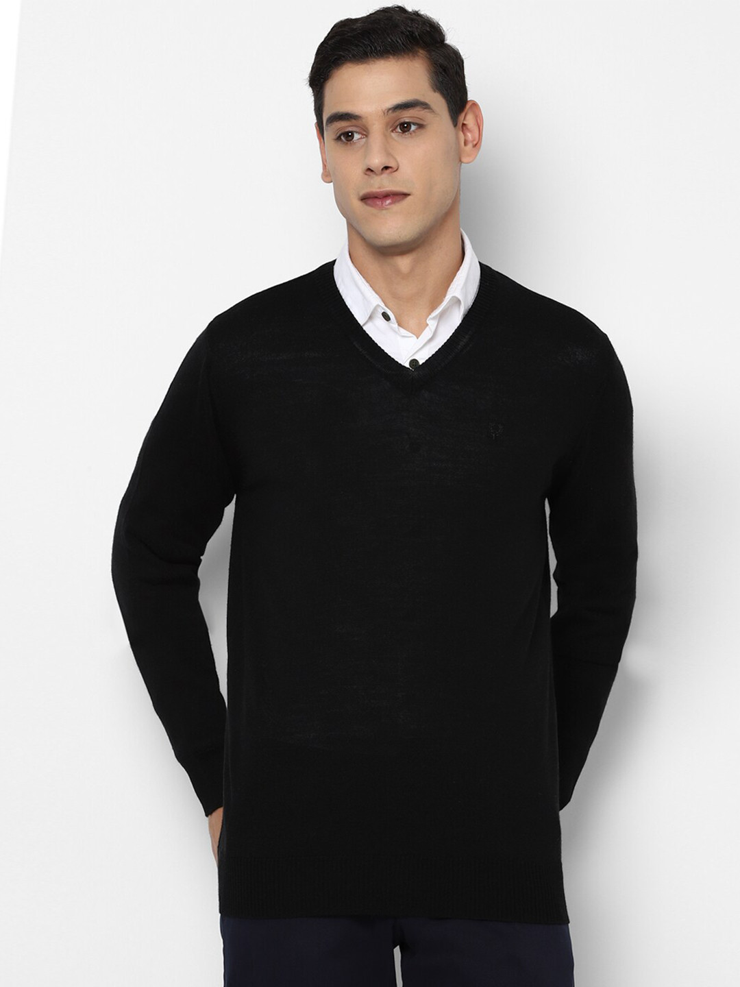 

Allen Solly Men Black Solid Pullover