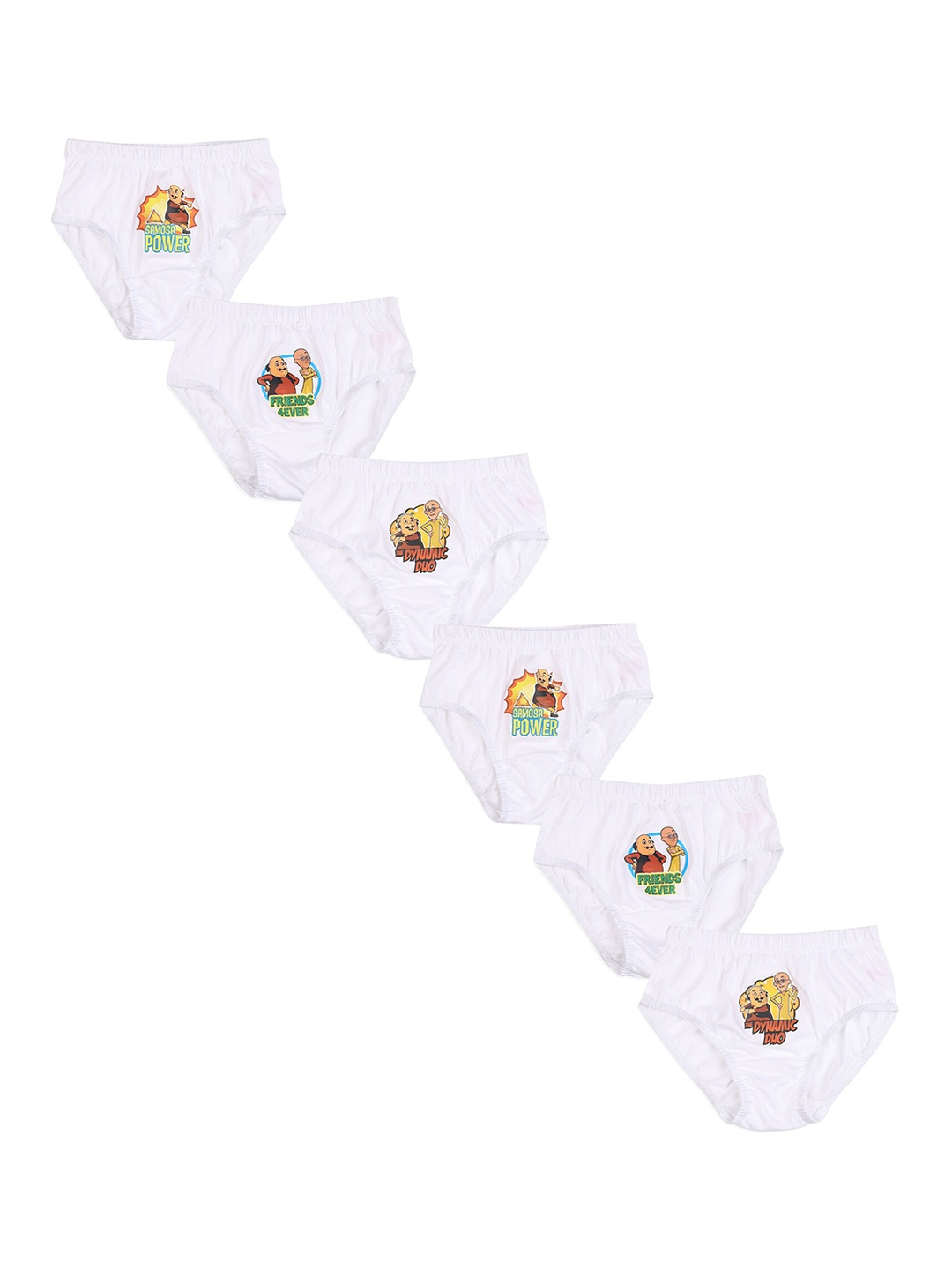 

Red Rose Boys Pack Of 6 Printed Cotton Basic Briefs, White