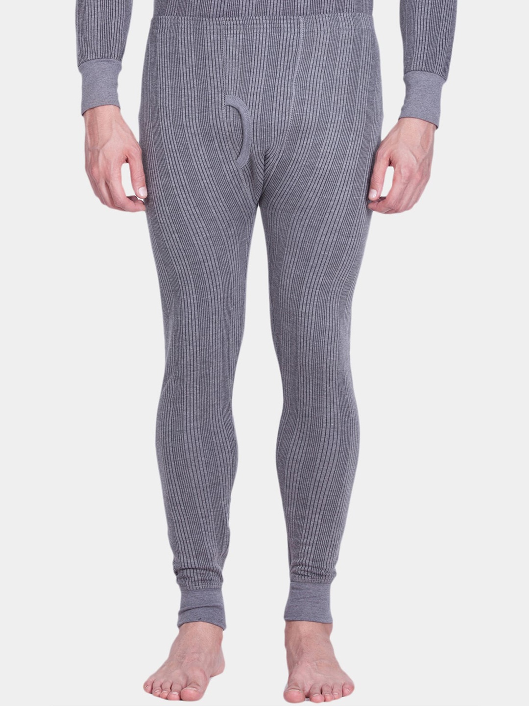 

Lux Inferno Men Grey Striped Thermal Pants