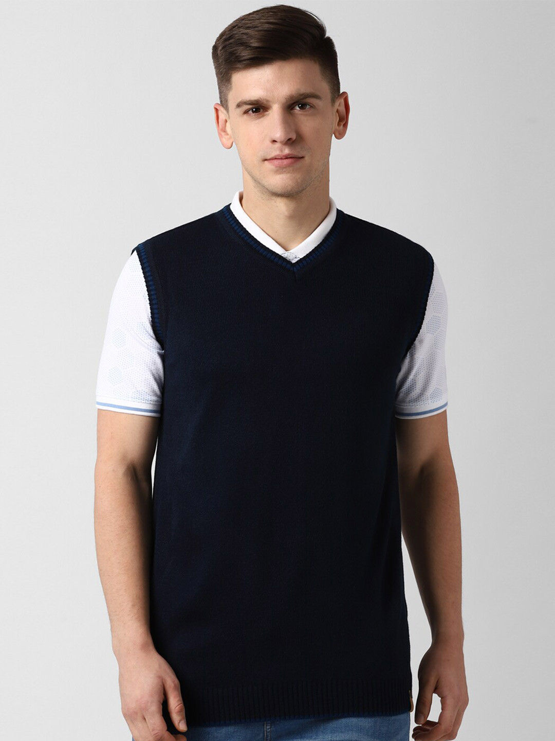 

Peter England Casuals Men Navy Blue Acrylic Cardigan