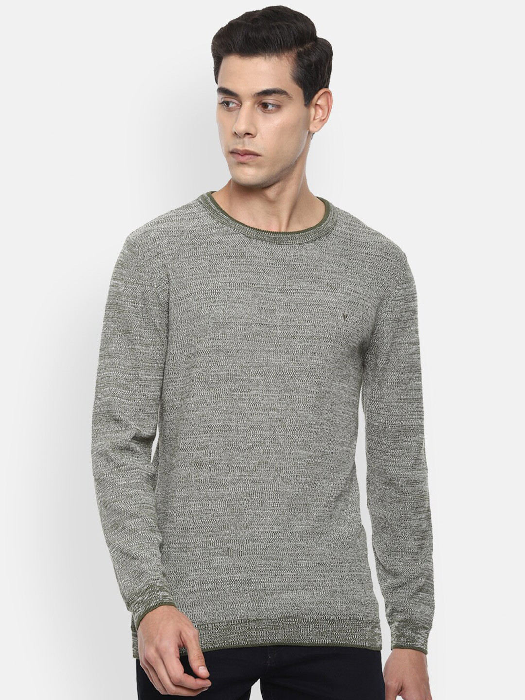 

V Dot Men Grey Pullover