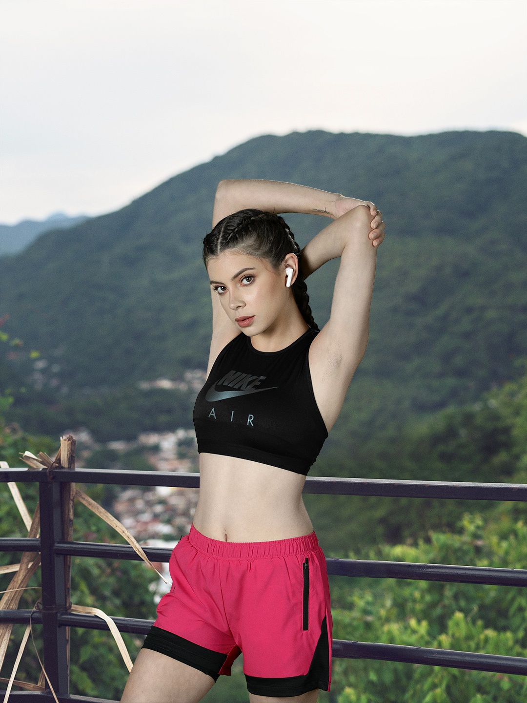 

Nike Black Typography Lightly Padded Training Bra