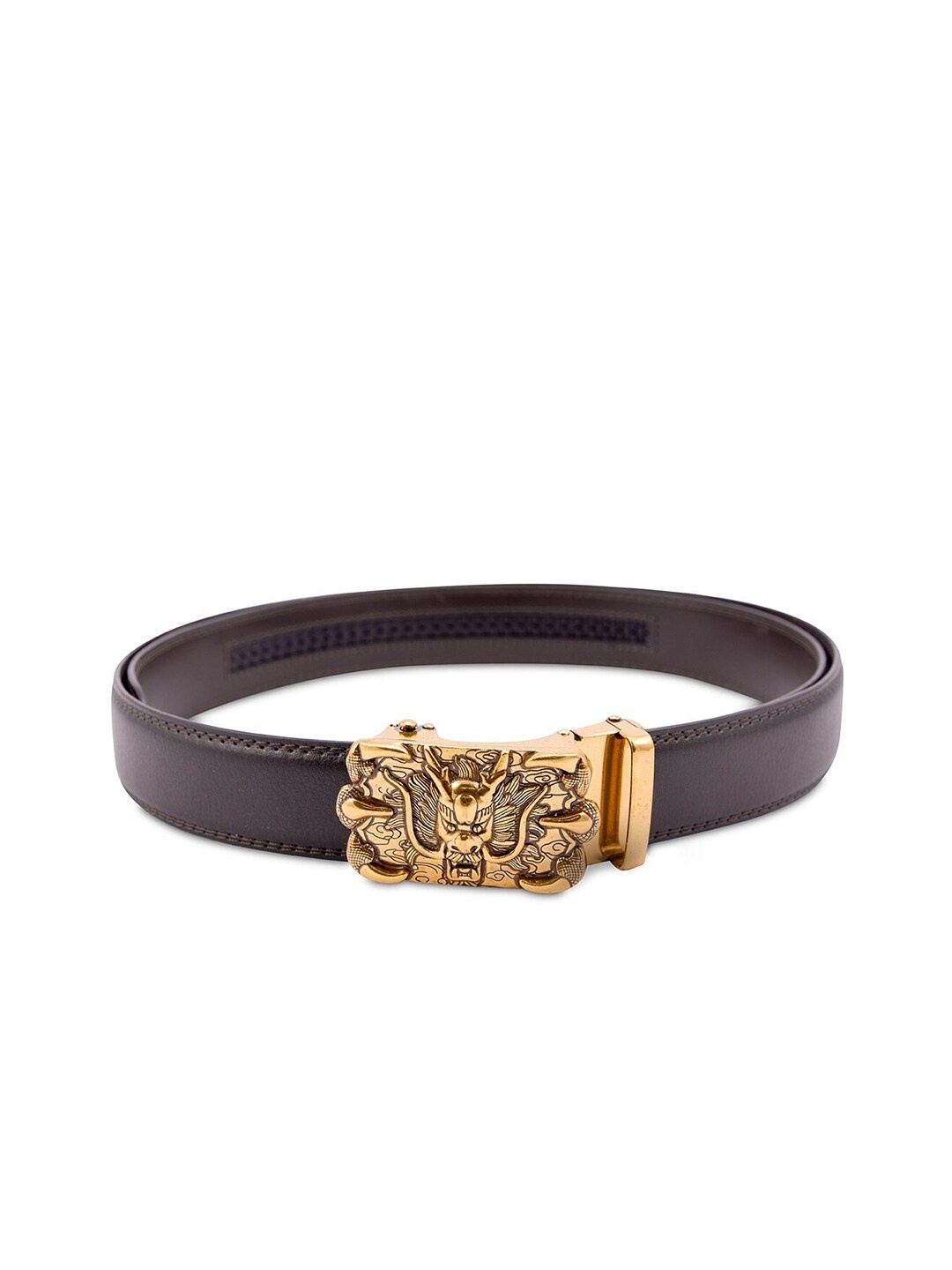 

BANGE Men Brown Textured Claw Dragon Design Leather Belt