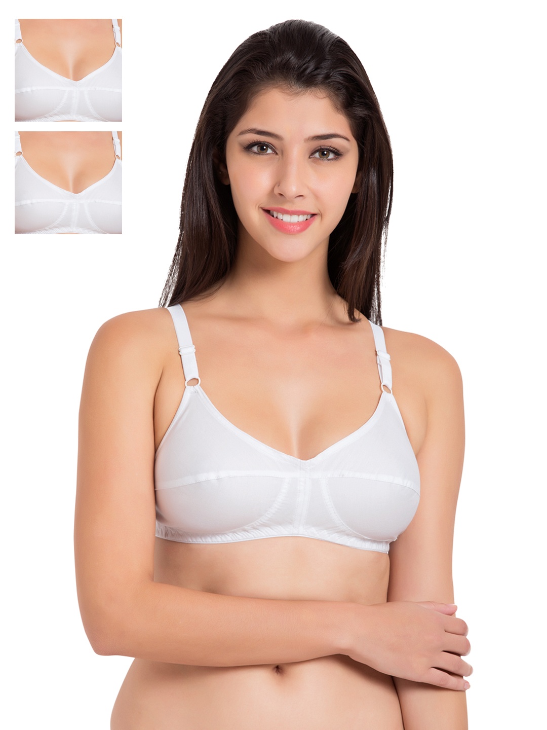 

Souminie Pack of 3 White Full-Coverage Bras SLY931WH-3PC-44D