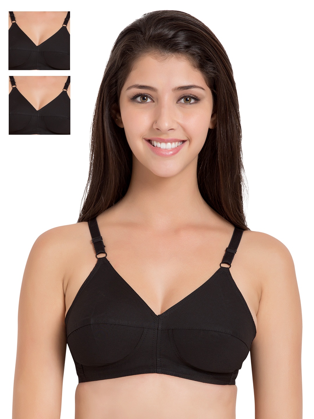 

Souminie Pack of 3 Black Full-Coverage Bras SLY933BL-3PC-50DD